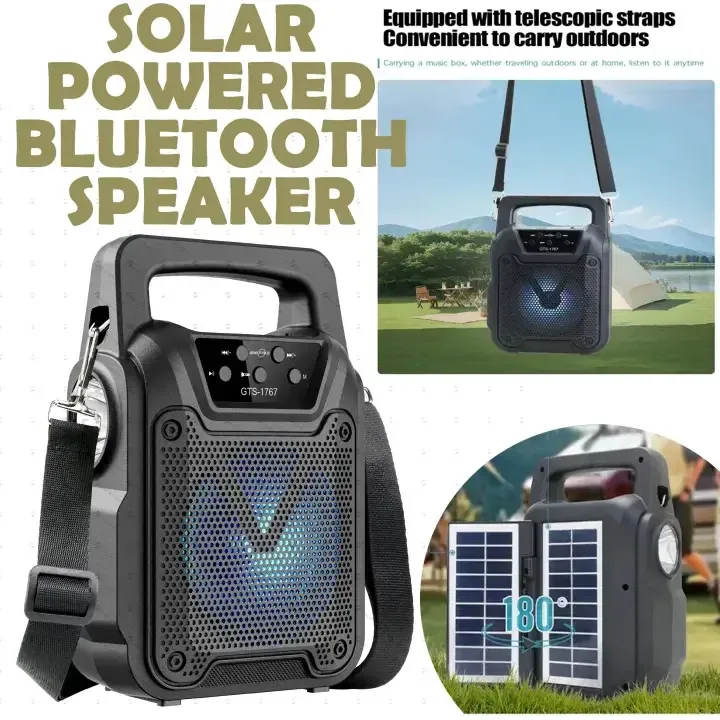 Wireless Bluetooth Speakers Solar Charging FM Radio USB MP3 Player