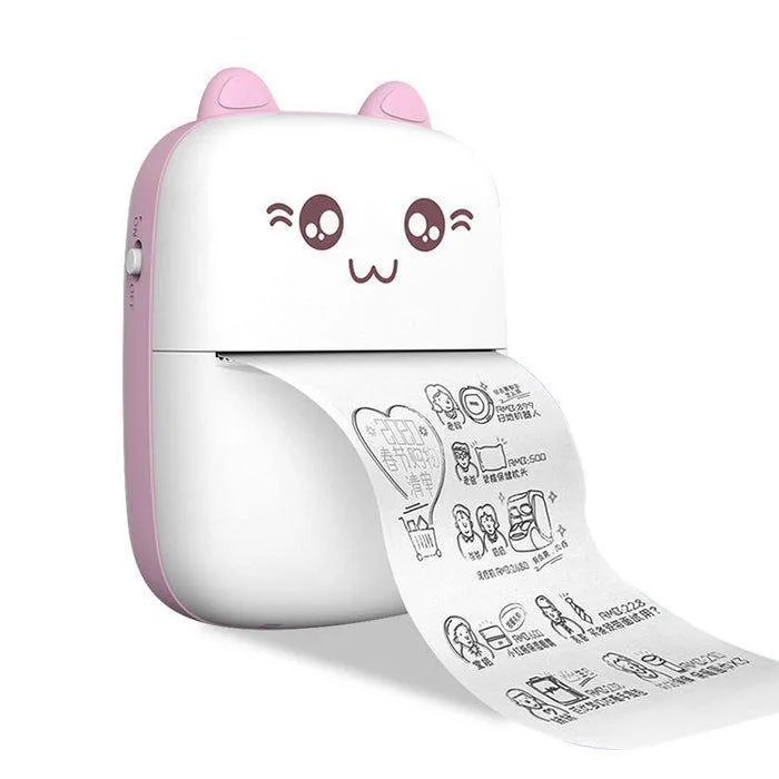 Cute Pink Pocket Printer for Students & Creators Portable Thermal Printer